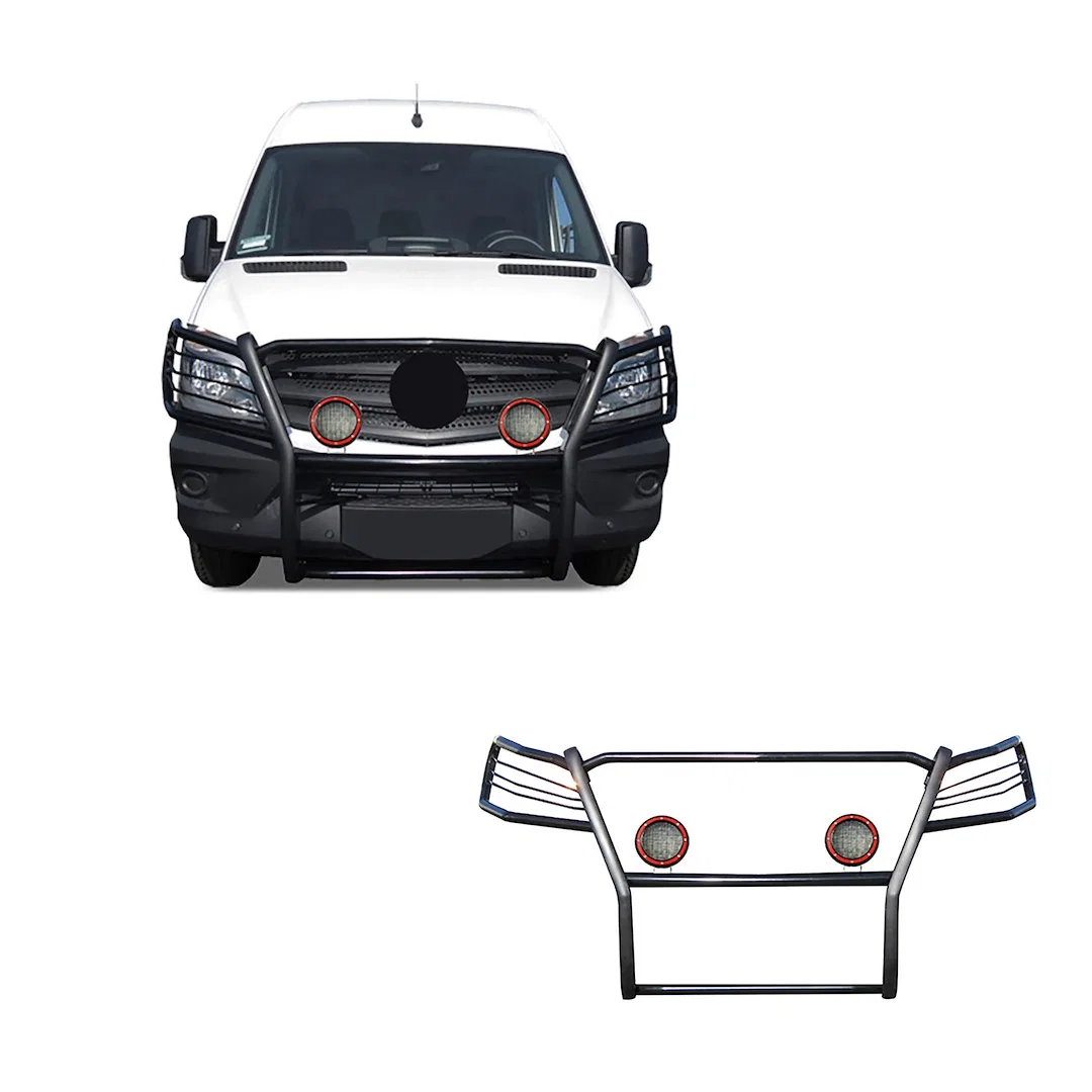 17D502MA-PLFR – BLACK HORSE Grille Guard, 3-Piece Modular Powder Coated Black Steel Modular 1-1/2 Inch Diameter With ...